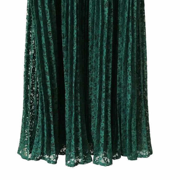 ERIN by Erin Fetherson Lace Emerald Green Halter Mini Dress Sz 2 Classy Elegant - Picture 9 of 10